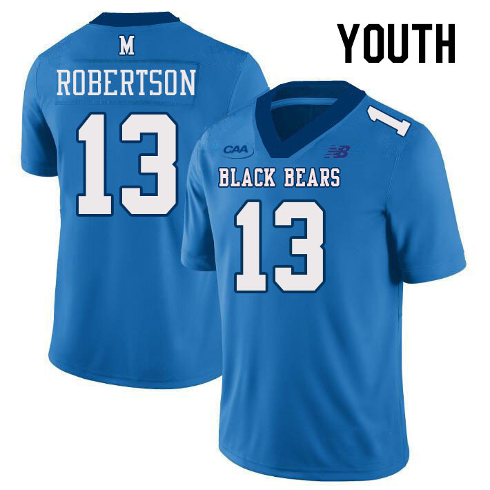 Youth #13 Derek Robertson Maine Black Bears College Football Jerseys Stitched Sale-Light Blue